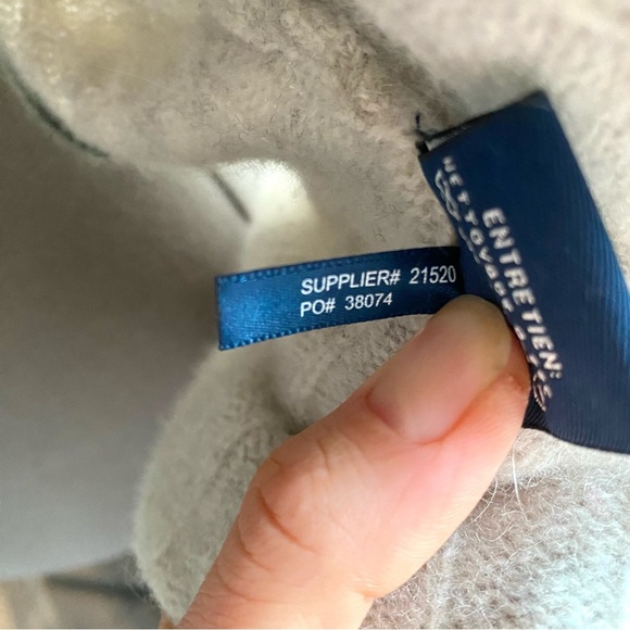 VINTAGE Super Soft Warm Cable Knit Open Front Cardigan Off White Size L - Picture 10 of 15